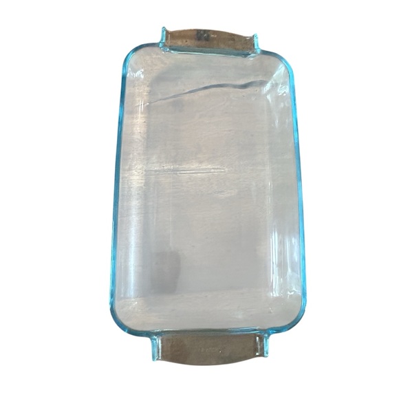 Vintage Pyrex 238 Clear Glass Baking Dish 4 Qt Casserole Pan W Handles - Picture 3 of 8